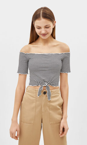 Off-Shoulder Striped Top